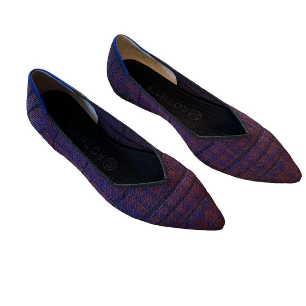 Women’s Rothy’s Size 8 The Point in “Cranberry Plaid”